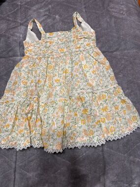 Haute Hippie Kids Floral Dress in Yellow and Green